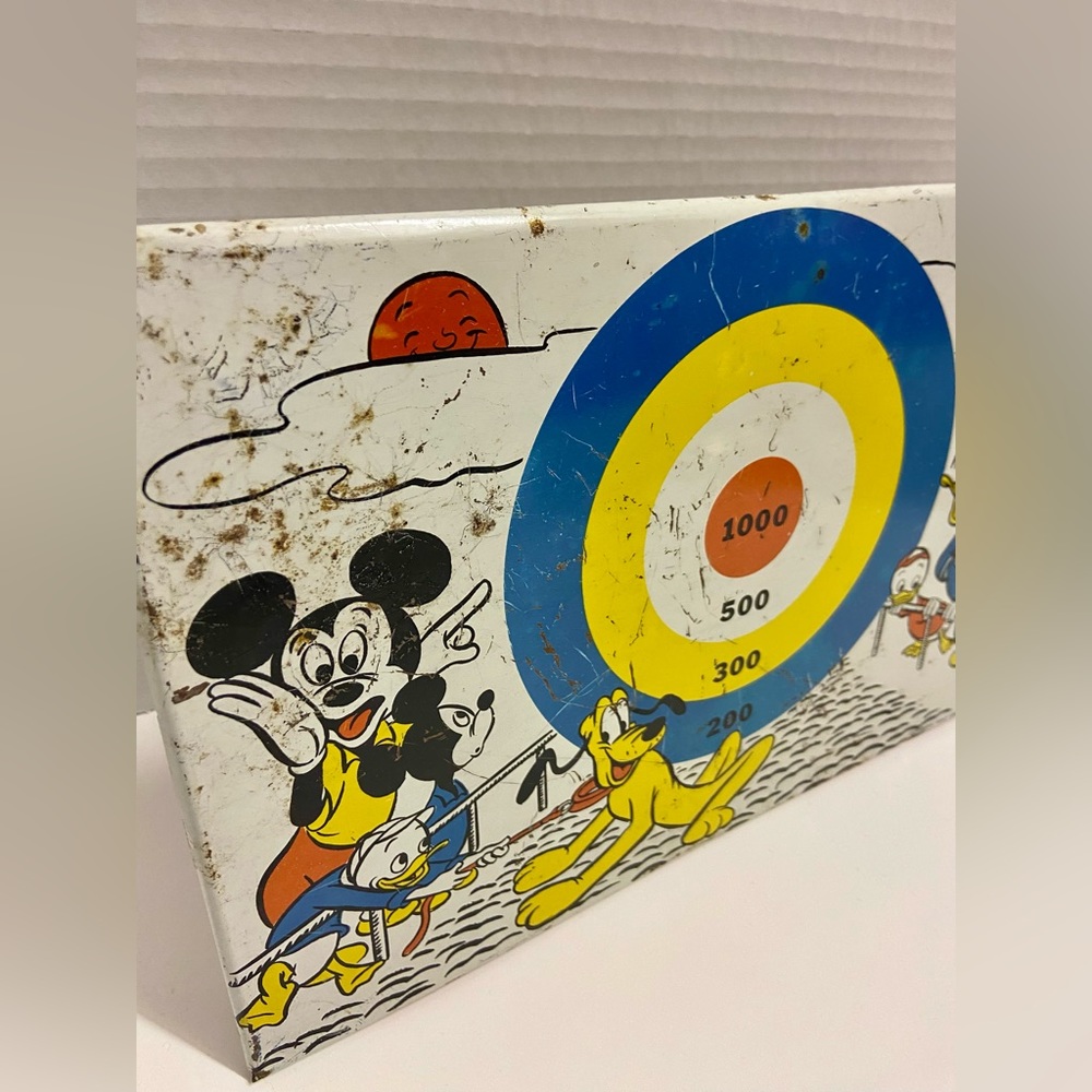 Vintage 1960's Walt Disney Productions Mickey Mouse Goofy Bullseye Tin Target - Picture 4 of 8